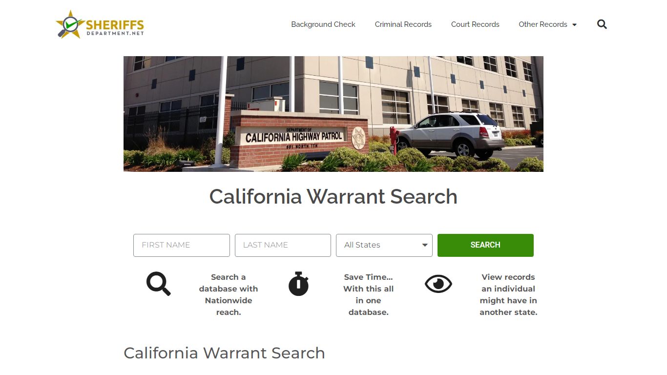 California Warrant Search - SheriffsDepartment.net